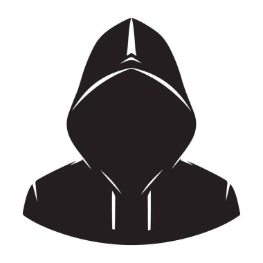 İsimsiz kapüşonlu siluet gizemli kişi vektör çizimi