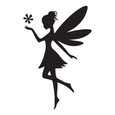 Fantezi Tasarımları İçin Garip Peri Silueti Vektör Sanatı