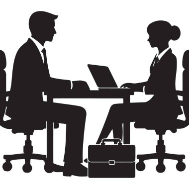 Görev Görüşmesi Siluet Vektörü Sanat Resimleri Grafik Tasarım Resmi