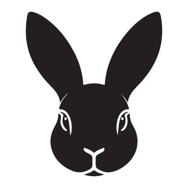 Tavşan silueti çizimi, grafik tasarımı için hayvan kafası vektör görüntüsü