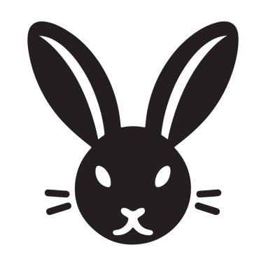 Şirin Tavşan Surat Çizgi Film Hayvanı Tasarım Vektörü Çizimi