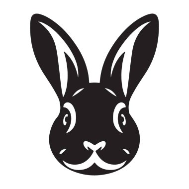 Tuhaf siyah-beyaz tavşan surat vektör çizimi