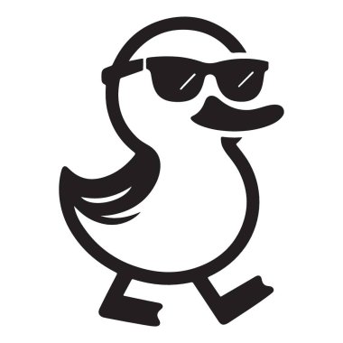 Cool Duck Yürüyüşü Güneş Gözlüklü Güvenilir Vektör ResmiName