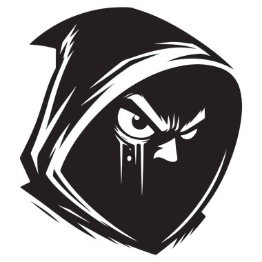 Yoğun Kapüşonlu Şekil Delen Gözlü Bir Siluet