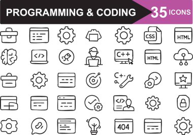 Geliştiriciler ve Tasarımcılar için Ayarlanmış Programlama ve Kodlama Satırı Simgeleri