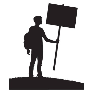 Siluet Protesto İmza Grafik Gösterisi Kavramı