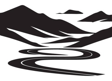 Manzaralı Dağ Yolu Silüeti Resim Macera Yolculuğu