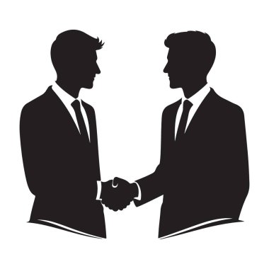 Profesyonel Ortaklık Konsepti İş Anlaşması Siluet Vektör ResmiName