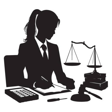 İş Resimlerinde Kadın Avukat Silueti, Bayan Adalet