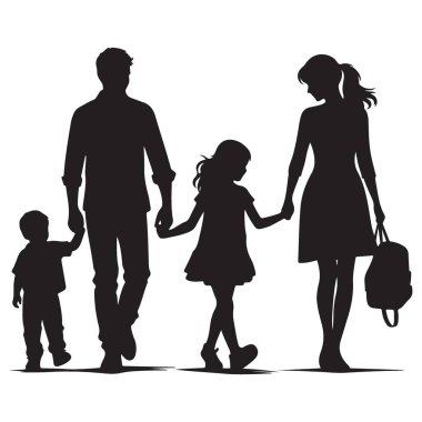 Aile Bağları ve Birlikte Yürüyen Yaşam Tarzı Silüeti Çizimi