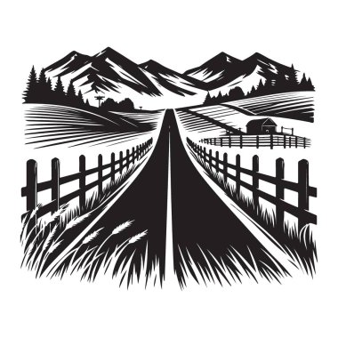 Kırsal Çiftlik Manzarası Resimlerine Giden Yol