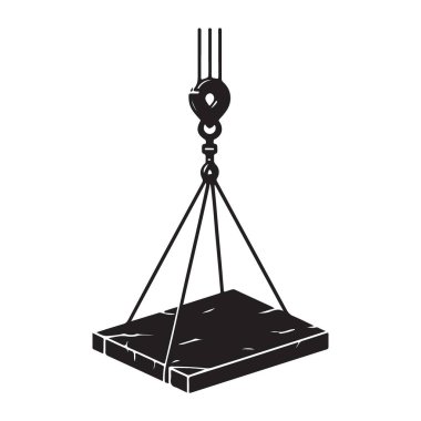 Siluet İnşaat Turna Kaldırma Kol Vektörü İllüstrasyonu