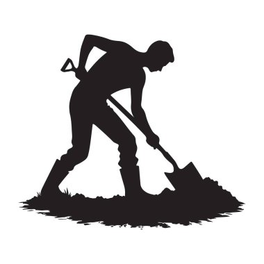 Bahçıvan Toprak Kazma Görüntü Çizimi Peyzaj ve Ekme Projesi