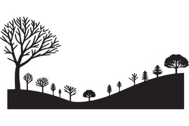 Orman Silüeti Resimleri Vektör Grafik Tasarım Elementleri