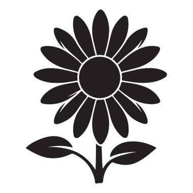 Tasarım ve dekorasyonlar için basit ayçiçeği siluet vektörü