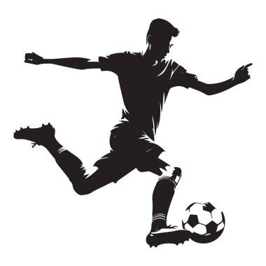 Bir Futbolcunun Gücüyle Bir Futbolu Tekmeleyen Silueti