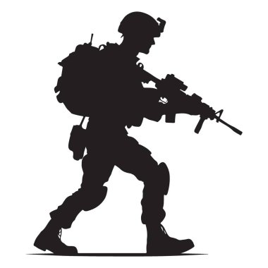 Hareketteki Asker Silueti Güçlü bir Görev ve Cesaret Sembolü