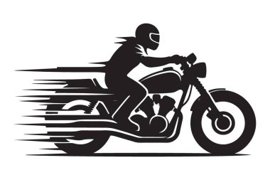 Motosiklet Hızlanan Siluet Vektör Resimli Bisiklet Kültür Tasarımı