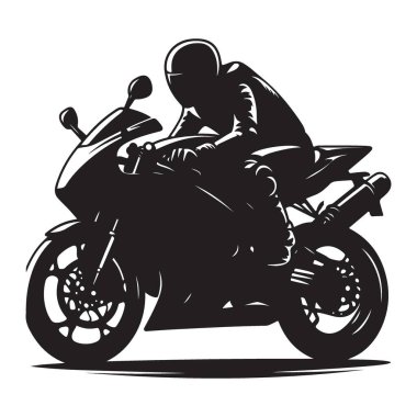 Yarış Tutkuları İçin Hız Motorsikletinin Siluet Görünümü