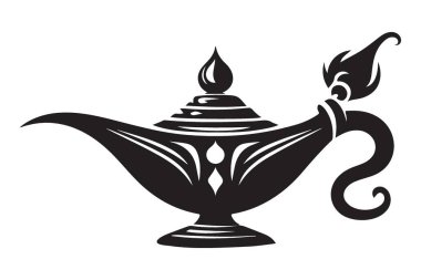 Süslü Sihirli Lamba İllüstrasyonu Dileklerin Klasik Sembolü Kabul Edildi