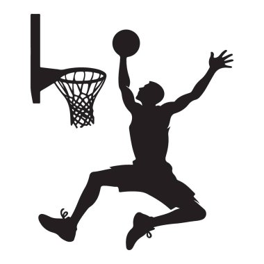 Basketbolcu Batan Siluet Resimlendirme Spor Vektörü Grafiği