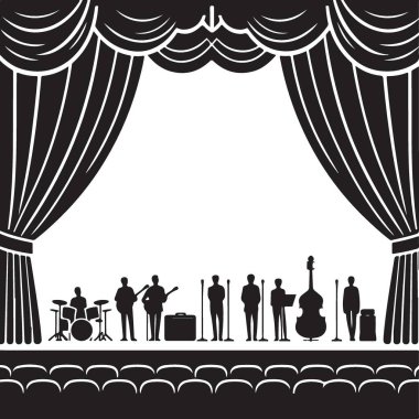 Grup ve Seyirci Resimleri ile Konser Sahnesi Silüeti ResmiComment