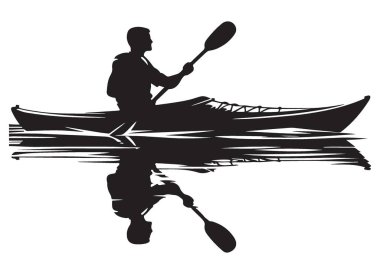 Siluet Kanocu Pedling Maceracı Doğada İlham Veren Doğa Sanatı Tasarımı