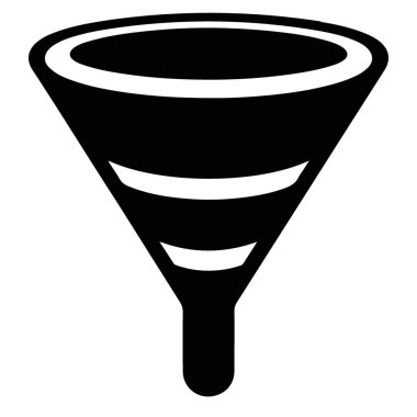 Sıvıları Filtrelemek için Siyah Doldurma Huni Vektör İllüstrasyon Aracı
