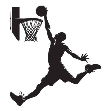 Basketbolcu Batan Siluet Vektör Sanat Sanatı Eylem Tasarımı