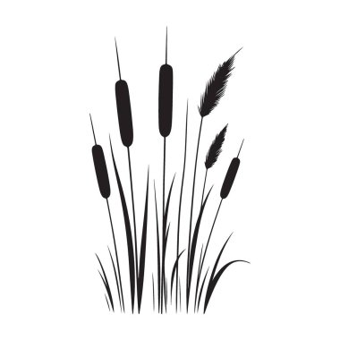 Zarif kadife kuyruklar, vektör siluet sanat baskı tasarım şablonu