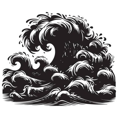 Büyük Okyanus Dalgası Tepesinin Dramatik Silüeti