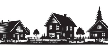 Ayrıntılı Evler Siluet ResimleriName