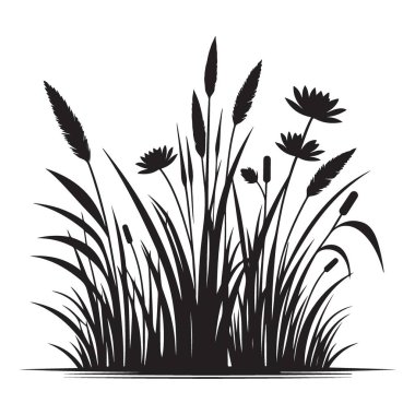 Zarif Vahşi Çimen Silüeti Doğanın İlham Verdiği Tasarımlar