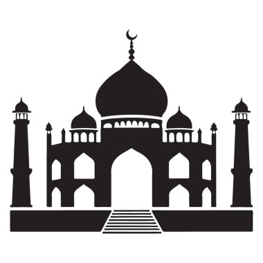 Seyahat Aşıkları için İkonik Taj Mahal Görüntü Vektörü Grafiği
