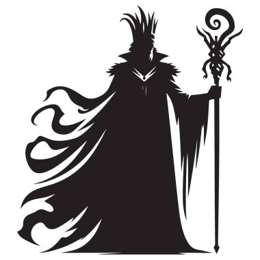 Personel Vektörü Grafik Tasarım Elementi ile Kötü Kraliçe Silueti