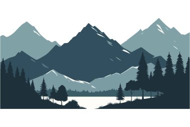 Dağlar ve Göl Manzarası Görünümü Huzurlu Doğal Manzara