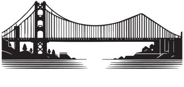 Golden Gate Köprüsü Silueti ikonik San Francisco simgesi