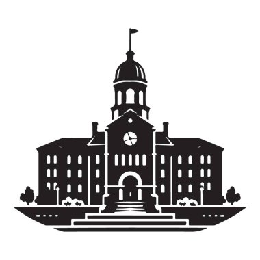 Üniversite Binası Silueti A Klasik Kampüs Mimarisi