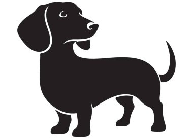 Siluet Dachshund Köpek Vektörü İllüstrasyon Hayvan Tasarımı