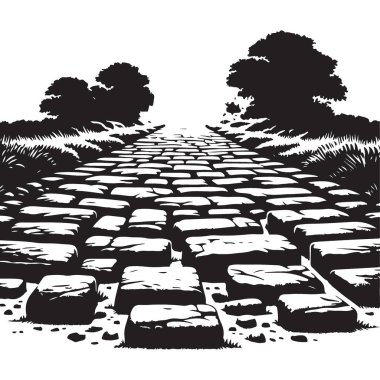 Taş Yol Çizimi Huzurlu Doğa Kaçışına Yol Açar