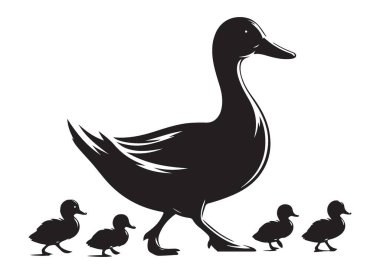 Duck Aile Vektörü Resimlerinin Silueti Grafik Tasarımı