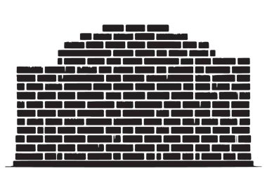 Solid Brick Wall Illustration Siluet Vektör Grafik Tasarımı