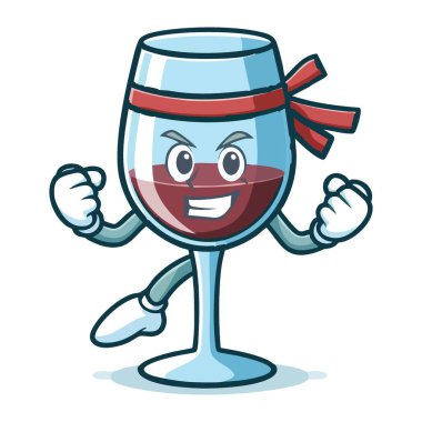 Şık Şarap Kadehi Karate Ustası Çizime Hazır