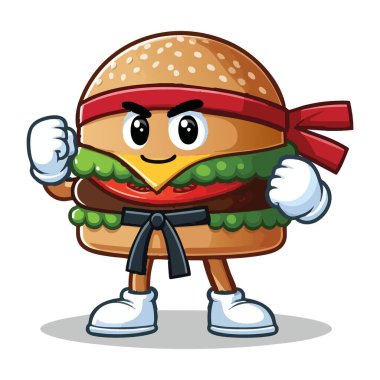 Siyah kuşaklı Çizgi Burger Ninja Harekete Hazır