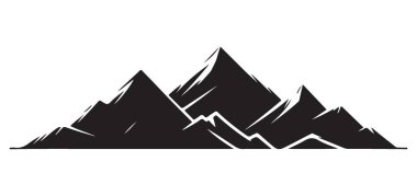 Dağ zirveleri siluet grafik tasarımı ilham verici doğa maceraları vektör sanatı