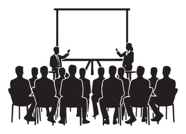 Sunumlar ve Seminerler için İş Eğitimi Silüeti Çizimi