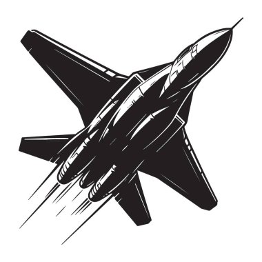 Hava ve Savunma Endüstrisi için Askeri Savaş Jeti Silueti