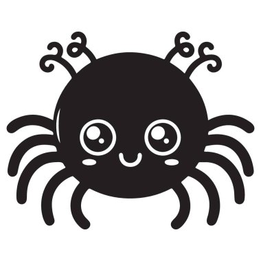 Deniz Yaşamı Tasarımları için Şirin Yengeç Silueti Vektör İllüstrasyonu