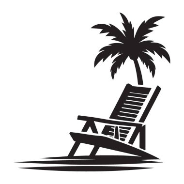 Tropikal plaj rahatlaması tatil illüstrasyon tasarım vektörü