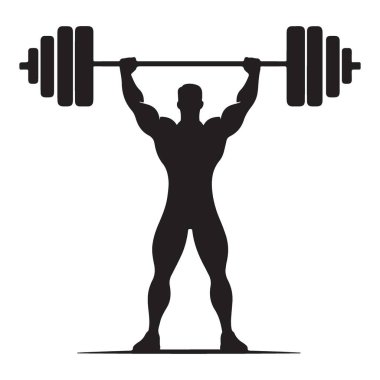 Silüet Halter Egzersiz ve Zindelik Vektörü Güç Kaldırma